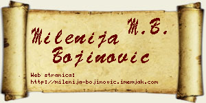 Milenija Bojinović vizit kartica